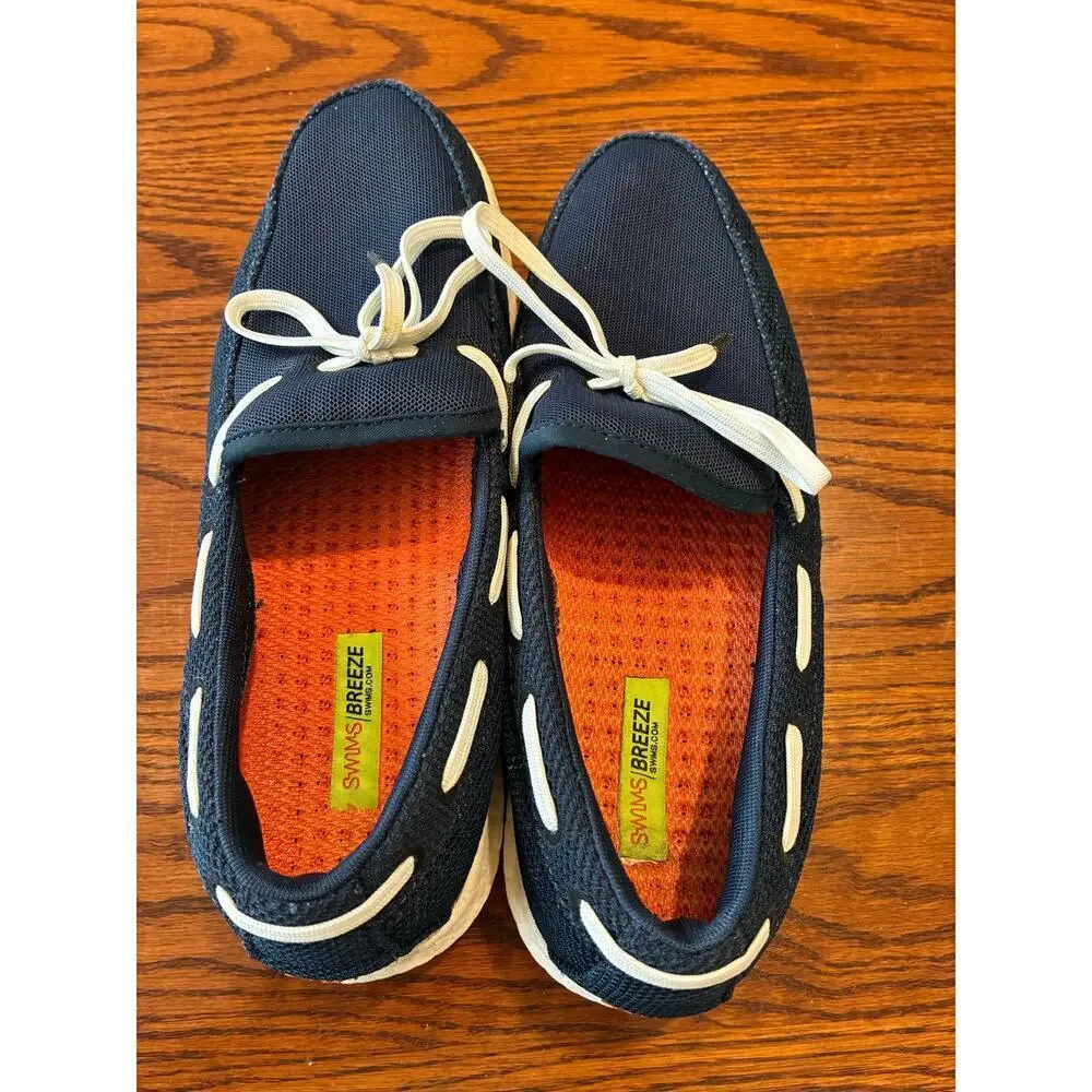 Swims Breeze Leap Laser Lace Loafer Slip On Navy Blue Men's Size 7